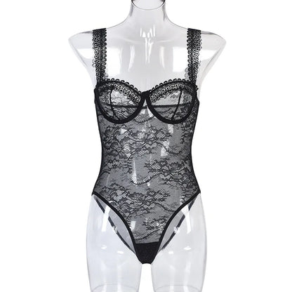 Lace Breathable Bodysuit Shapewear Sexy Lingerie Slim Jumpsuit Bodyshaper Bra Erotic Costume Women One-piece Close-fitted Onesie