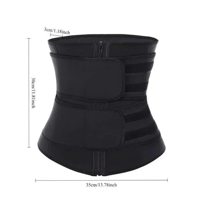 Women's Waist Trainer Double Belt Lumbar Support Adjustable Zipper Hot Yoga Sweat Slimming Postpartum Shapewear Multi-Size