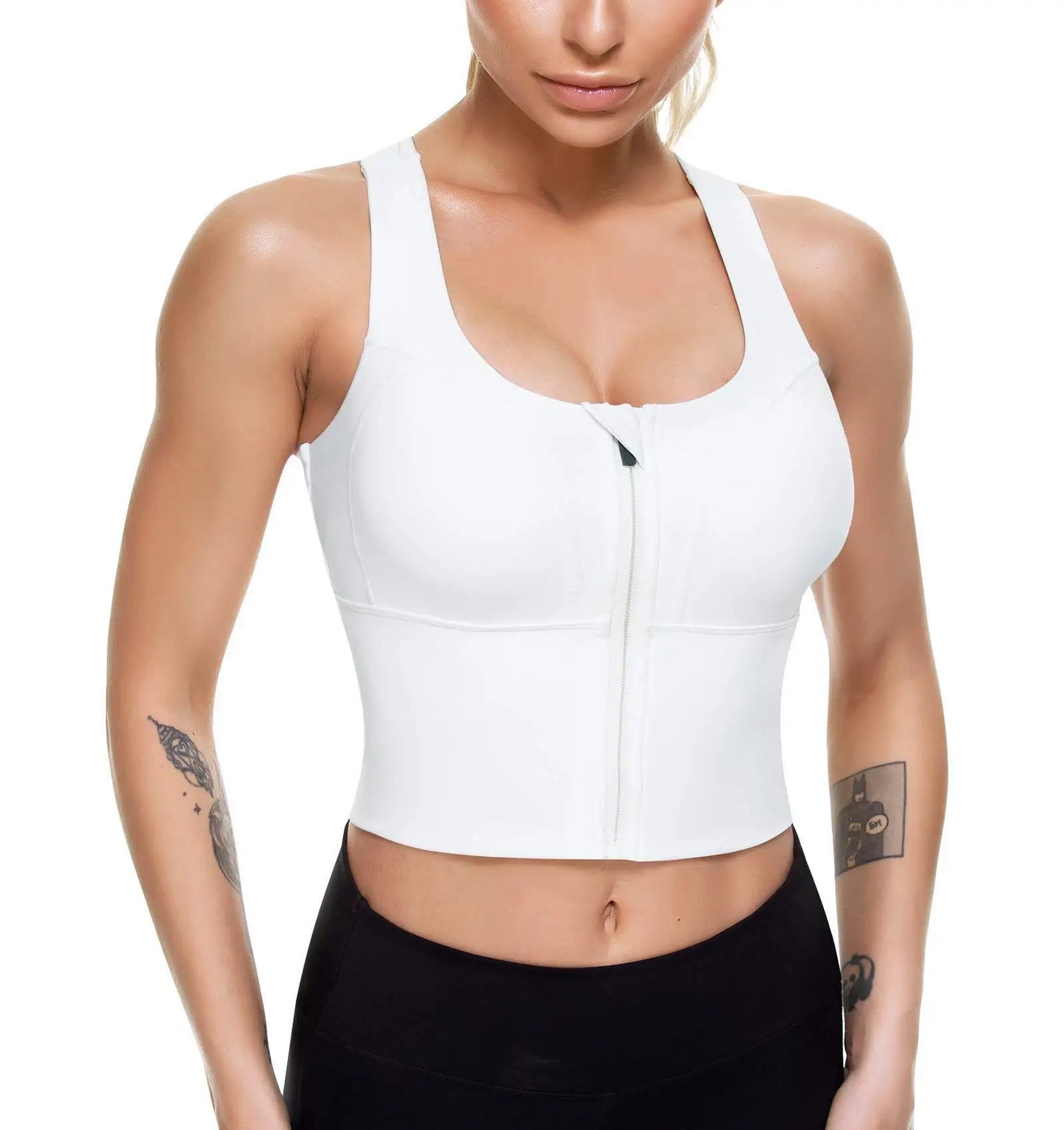 Cross-Border Hot Selling after Body Shaping Bra Sports Vest Adjustable Front Chest Zipper Push-up Support Shapewear