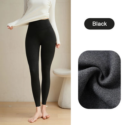 Fall Australian Heating Fibre Leggings Winter Women High Waist Cotton Thin Fleece Warm Leggings Slim Shapewear Leggings