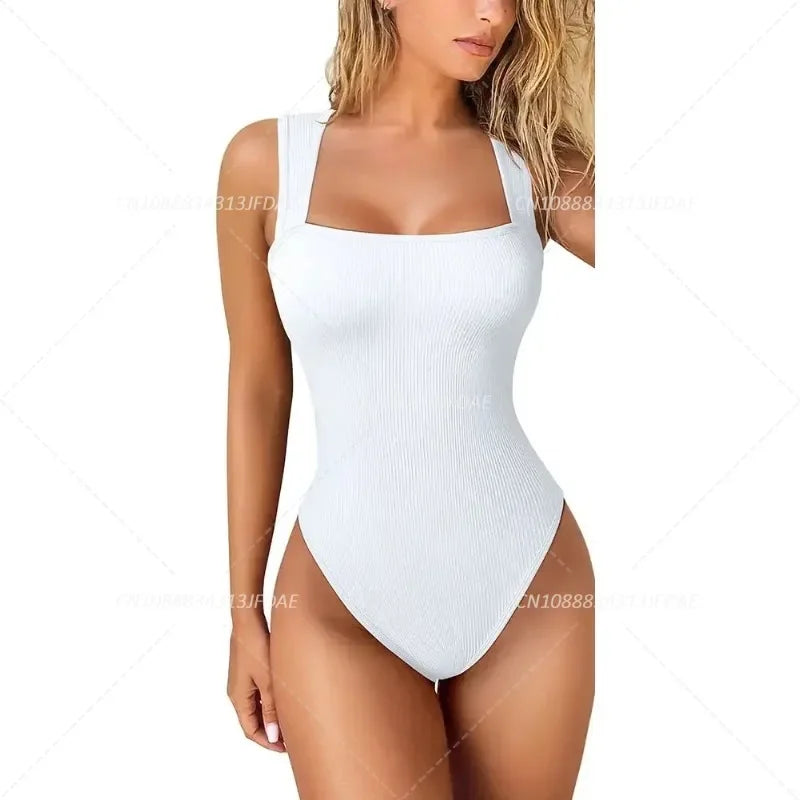 Bodysuit for Women Tummy Control Shapewear Seamless Sculpting Thong Body Shaper Tank Top Tank Wide Shoulder Straps