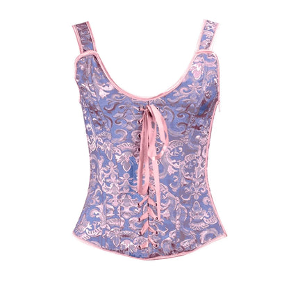 Women's Sexy Slimming Retro Lace Back Bandage Corset Top Fashion V-neck Suspenden High Quailty Body Shapewear