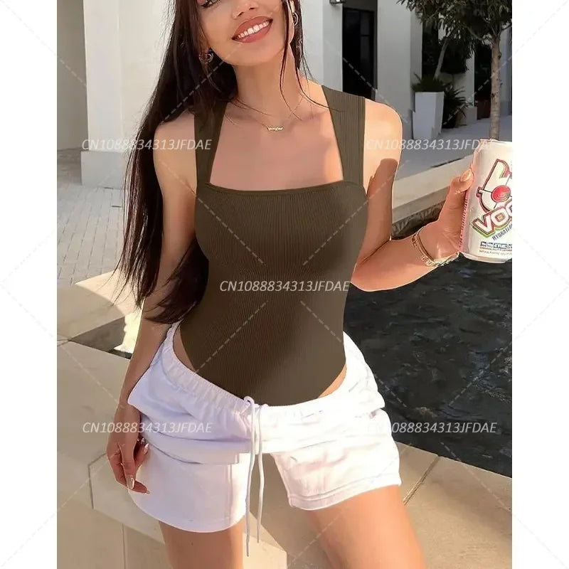 Bodysuit for Women Tummy Control Shapewear Seamless Sculpting Thong Body Shaper Tank Top Tank Wide Shoulder Straps