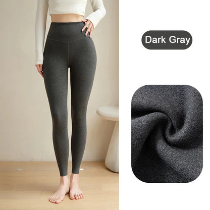 Fall Australian Heating Fibre Leggings Winter Women High Waist Cotton Thin Fleece Warm Leggings Slim Shapewear Leggings