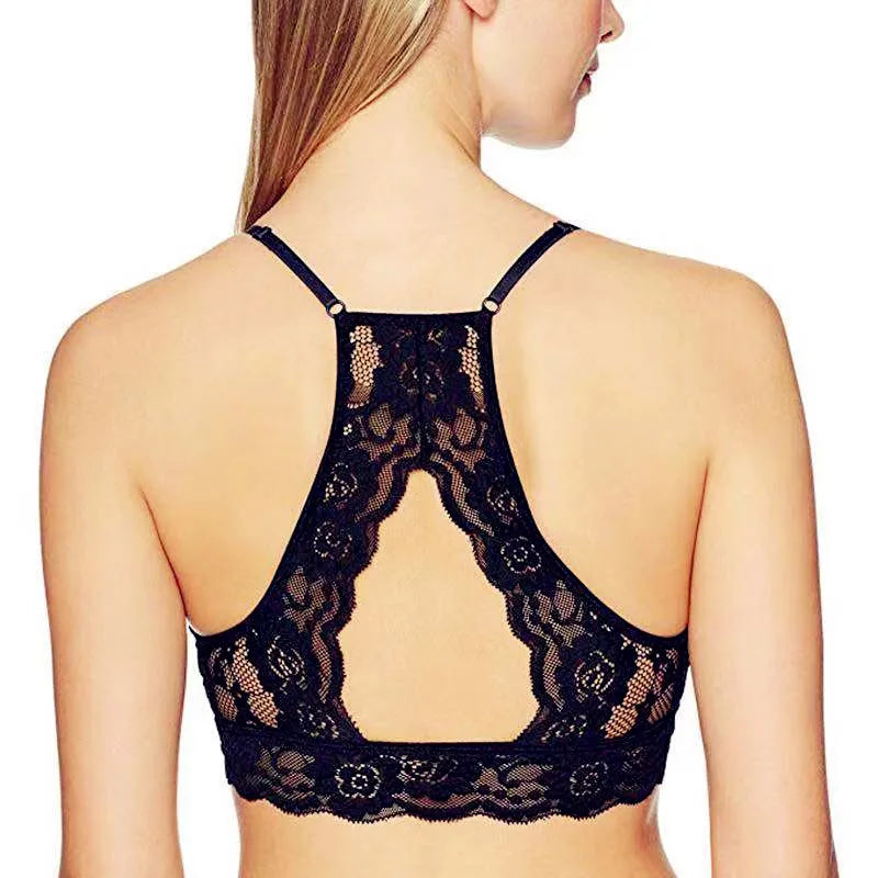 Women Strap Worn Externally Strapless Bra Halter Bra Yoga Hole Mesh Camis Chest Gathering Version Tops Shapewear Lace
