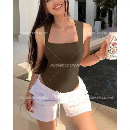 Bodysuit for Women Tummy Control Shapewear Seamless Sculpting Thong Body Shaper Tank Top Tank Wide Shoulder Straps