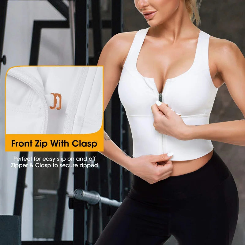 Cross-Border Hot Selling after Body Shaping Bra Sports Vest Adjustable Front Chest Zipper Push-up Support Shapewear