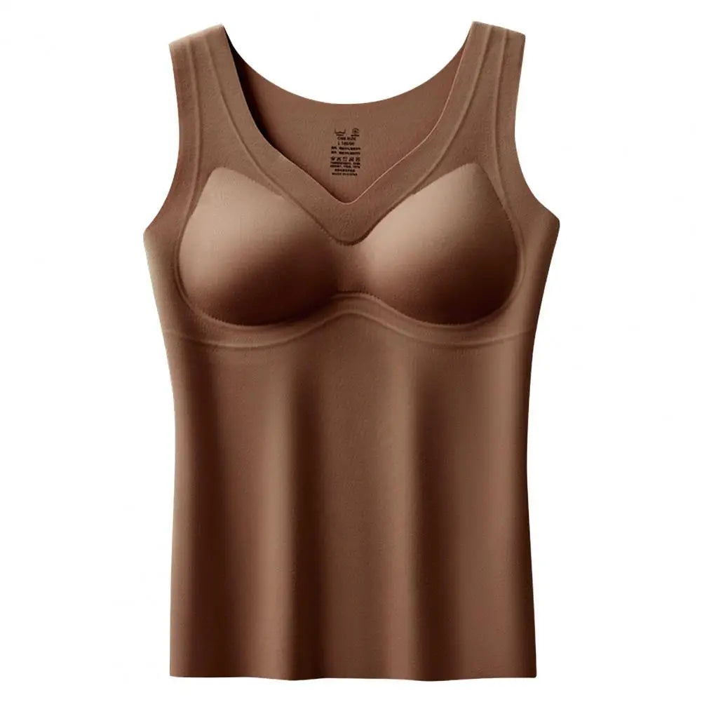 2025 Women's Thermal Tank Top Tummy Control Sleeveless Camisole Top Seamless Padded Shapewear Winter Warm Undershirt Base Layer