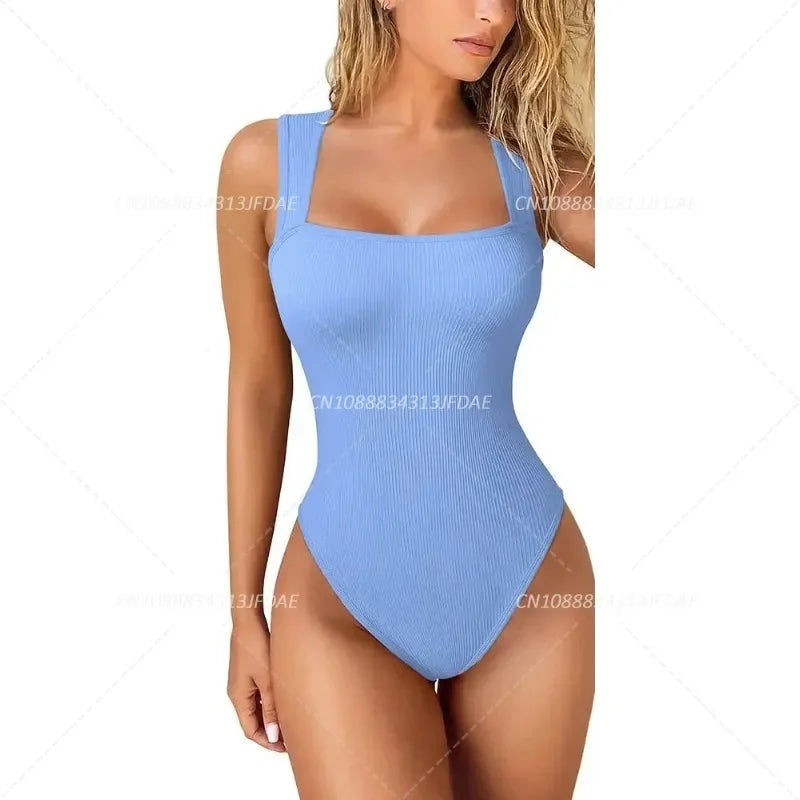 Bodysuit for Women Tummy Control Shapewear Seamless Sculpting Thong Body Shaper Tank Top Tank Wide Shoulder Straps