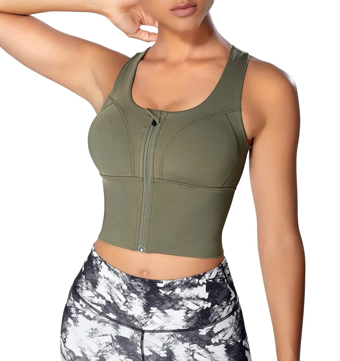 Cross-Border Hot Selling after Body Shaping Bra Sports Vest Adjustable Front Chest Zipper Push-up Support Shapewear