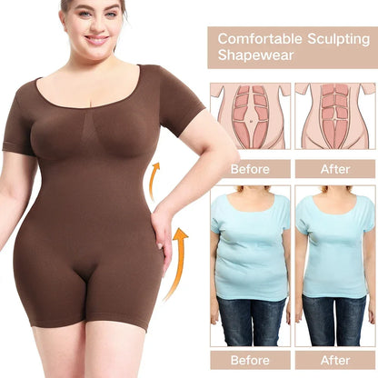 Tummy Control Bodyshaper Bodysuit Costume Butt Lifyer Short Sleeve Shapewear Slim Shorts Seamless Rompers Sport Fitness Jumpsuit