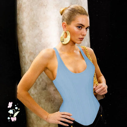 Women Tops 2025 Summer Corset Fashion Camisole Casual Vest Slim Fitted Shaper Tank Top Woman T-Shirt Girdle Top Female Shapewear