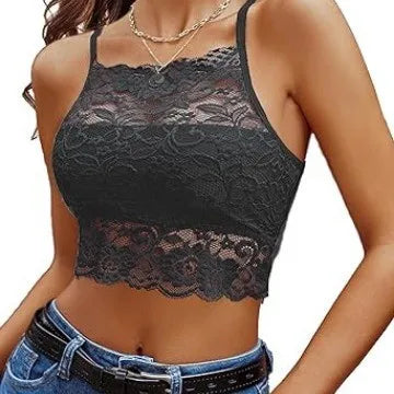 Women Strap Worn Externally Strapless Bra Halter Bra Yoga Hole Mesh Camis Chest Gathering Version Tops Shapewear Lace