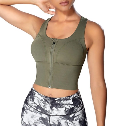 Cross-Border Hot Selling after Body Shaping Bra Sports Vest Adjustable Front Chest Zipper Push-up Support Shapewear