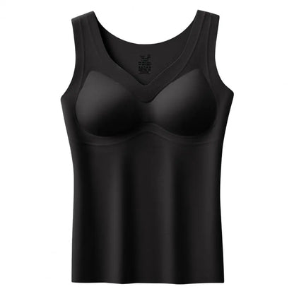 2025 Women's Thermal Tank Top Tummy Control Sleeveless Camisole Top Seamless Padded Shapewear Winter Warm Undershirt Base Layer