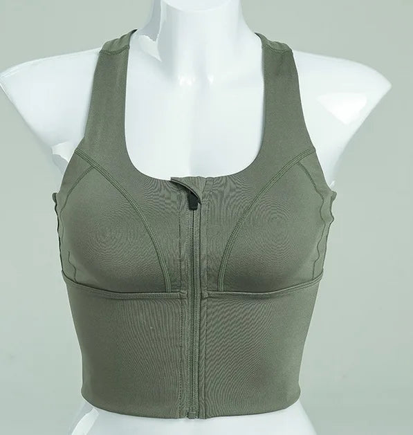 Cross-Border Hot Selling after Body Shaping Bra Sports Vest Adjustable Front Chest Zipper Push-up Support Shapewear