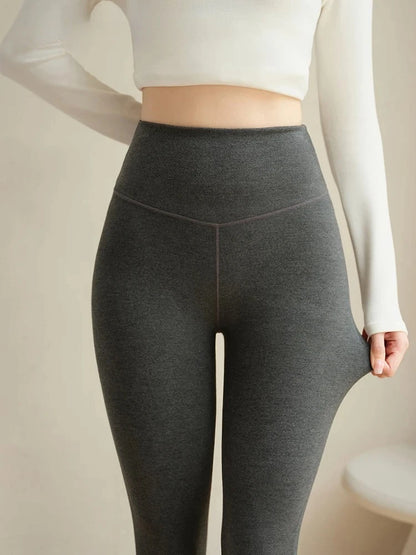 Fall Australian Heating Fibre Leggings Winter Women High Waist Cotton Thin Fleece Warm Leggings Slim Shapewear Leggings