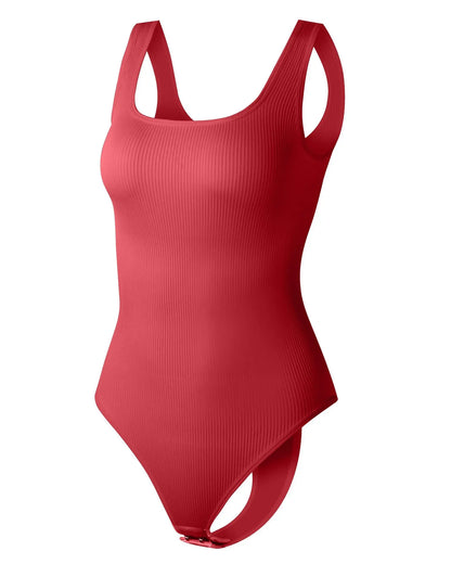 Ribbed Tummy Jumpsuit Daily Shaper Bodysuits Light Control Compress Tummy Control Open Crotch Shapewear Suits Open Crotch