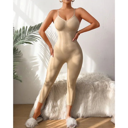 Seamless Shapewear Bodysuit w/Tummy Control Tank Top Strapless Full-Length Pants Sleeveless Body Shaper High Waist Slim 2025 New