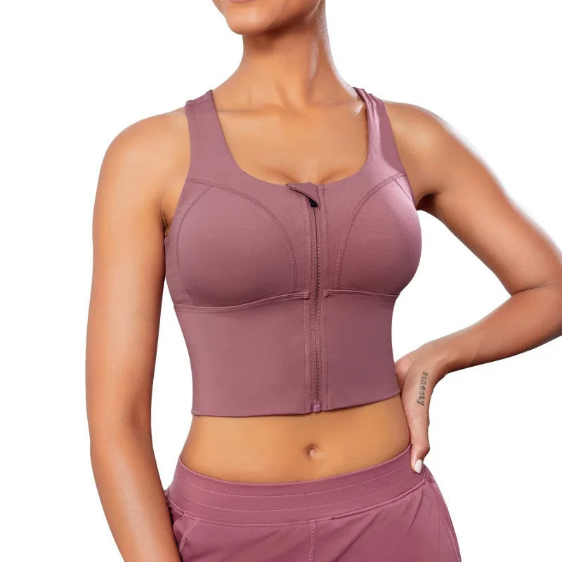 Cross-Border Hot Selling after Body Shaping Bra Sports Vest Adjustable Front Chest Zipper Push-up Support Shapewear