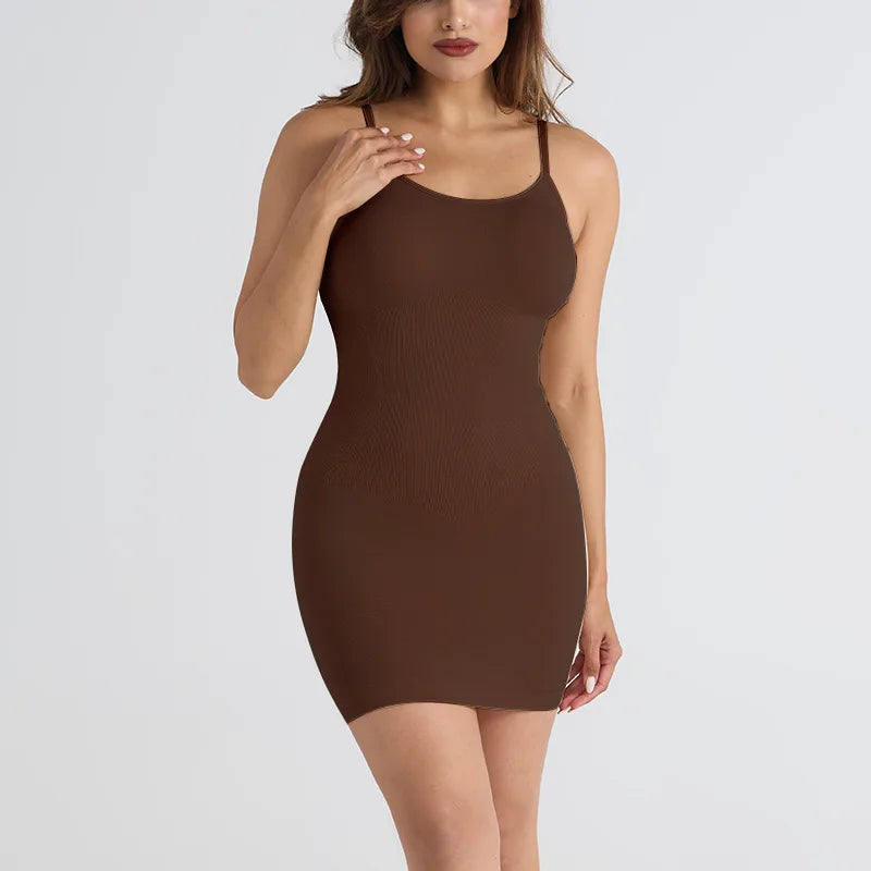 Europe and the United States solid color yoga dress seamless abdominal shapewear sexy pure wind big size dress woman
