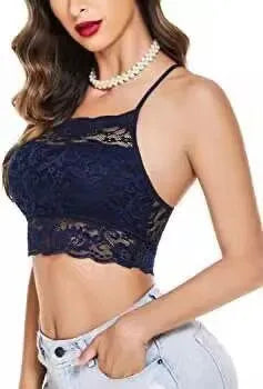 Women Strap Worn Externally Strapless Bra Halter Bra Yoga Hole Mesh Camis Chest Gathering Version Tops Shapewear Lace