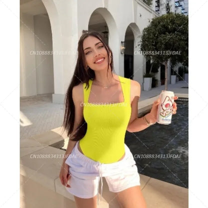 Bodysuit for Women Tummy Control Shapewear Seamless Sculpting Thong Body Shaper Tank Top Tank Wide Shoulder Straps