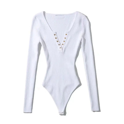 Long Sleeve Shapewear Yoga Jumpsuits Women'S V Neck Sexy Jumpsuits Ultralight Bodysuit Body Shaping Belly Tightening