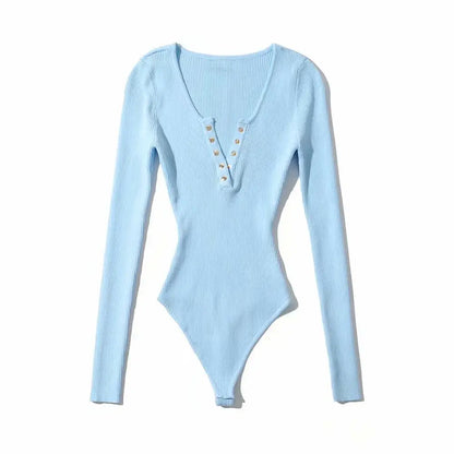 Long Sleeve Shapewear Yoga Jumpsuits Women'S V Neck Sexy Jumpsuits Ultralight Bodysuit Body Shaping Belly Tightening