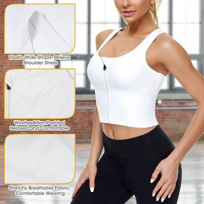 Cross-Border Hot Selling after Body Shaping Bra Sports Vest Adjustable Front Chest Zipper Push-up Support Shapewear