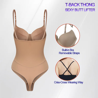 Sexy Built-in Bra Thongs Bodysuit Shapewear Women Mesh Body Shaper with 4 Steel Bones Slim Tummy Control Underwear Mesh Corset