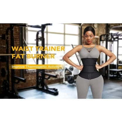 Women's Waist Trainer Double Belt Lumbar Support Adjustable Zipper Hot Yoga Sweat Slimming Postpartum Shapewear Multi-Size