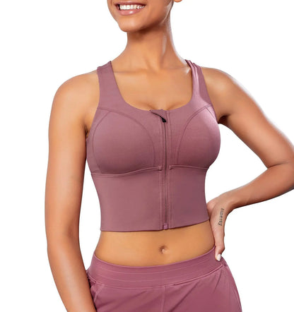 Cross-Border Hot Selling after Body Shaping Bra Sports Vest Adjustable Front Chest Zipper Push-up Support Shapewear