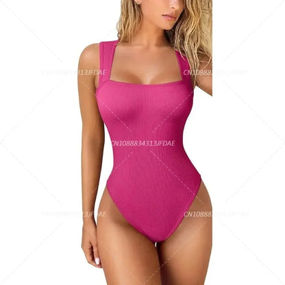 Bodysuit for Women Tummy Control Shapewear Seamless Sculpting Thong Body Shaper Tank Top Tank Wide Shoulder Straps