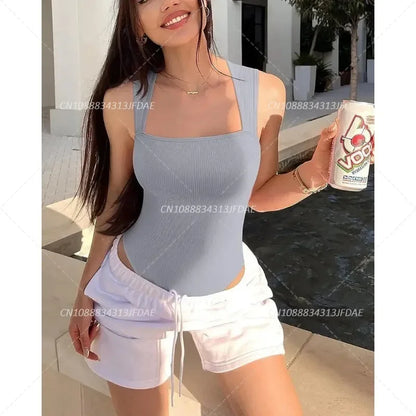 Bodysuit for Women Tummy Control Shapewear Seamless Sculpting Thong Body Shaper Tank Top Tank Wide Shoulder Straps