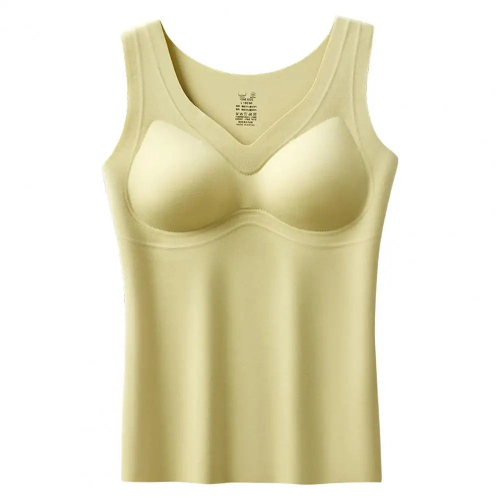 2025 Women's Thermal Tank Top Tummy Control Sleeveless Camisole Top Seamless Padded Shapewear Winter Warm Undershirt Base Layer