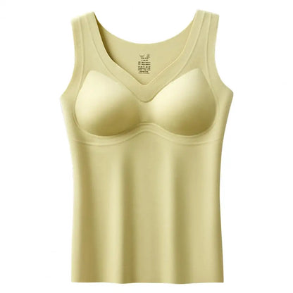 2025 Women's Thermal Tank Top Tummy Control Sleeveless Camisole Top Seamless Padded Shapewear Winter Warm Undershirt Base Layer