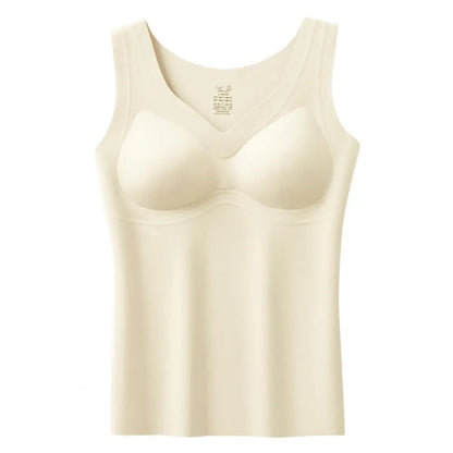 2025 Women's Thermal Tank Top Tummy Control Sleeveless Camisole Top Seamless Padded Shapewear Winter Warm Undershirt Base Layer