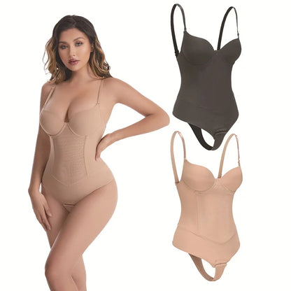 Sexy Built-in Bra Thongs Bodysuit Shapewear Women Mesh Body Shaper with 4 Steel Bones Slim Tummy Control Underwear Mesh Corset