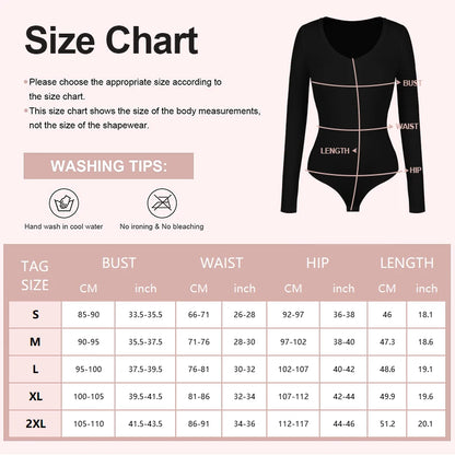 Deep V Neck Bodysuit Women's Long Sleeved Shapewear Shaper Lady Sexy Going Out Tops Body Suits Female Warm Clothes Autumn Winter