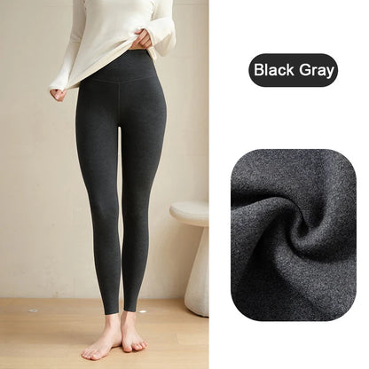 Fall Australian Heating Fibre Leggings Winter Women High Waist Cotton Thin Fleece Warm Leggings Slim Shapewear Leggings