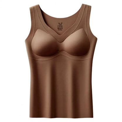 2025 Women's Thermal Tank Top Tummy Control Sleeveless Camisole Top Seamless Padded Shapewear Winter Warm Undershirt Base Layer