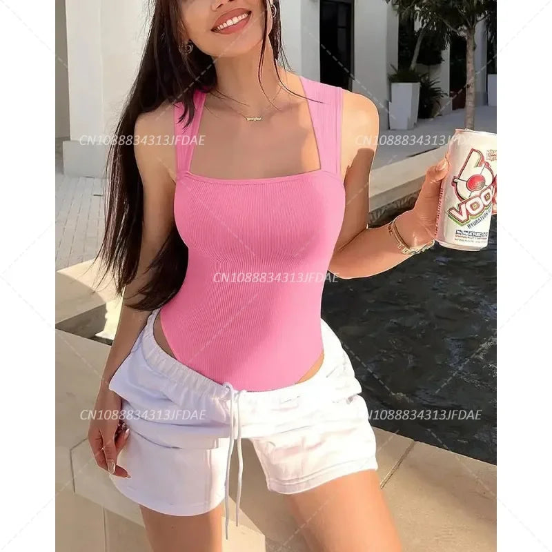 Bodysuit for Women Tummy Control Shapewear Seamless Sculpting Thong Body Shaper Tank Top Tank Wide Shoulder Straps