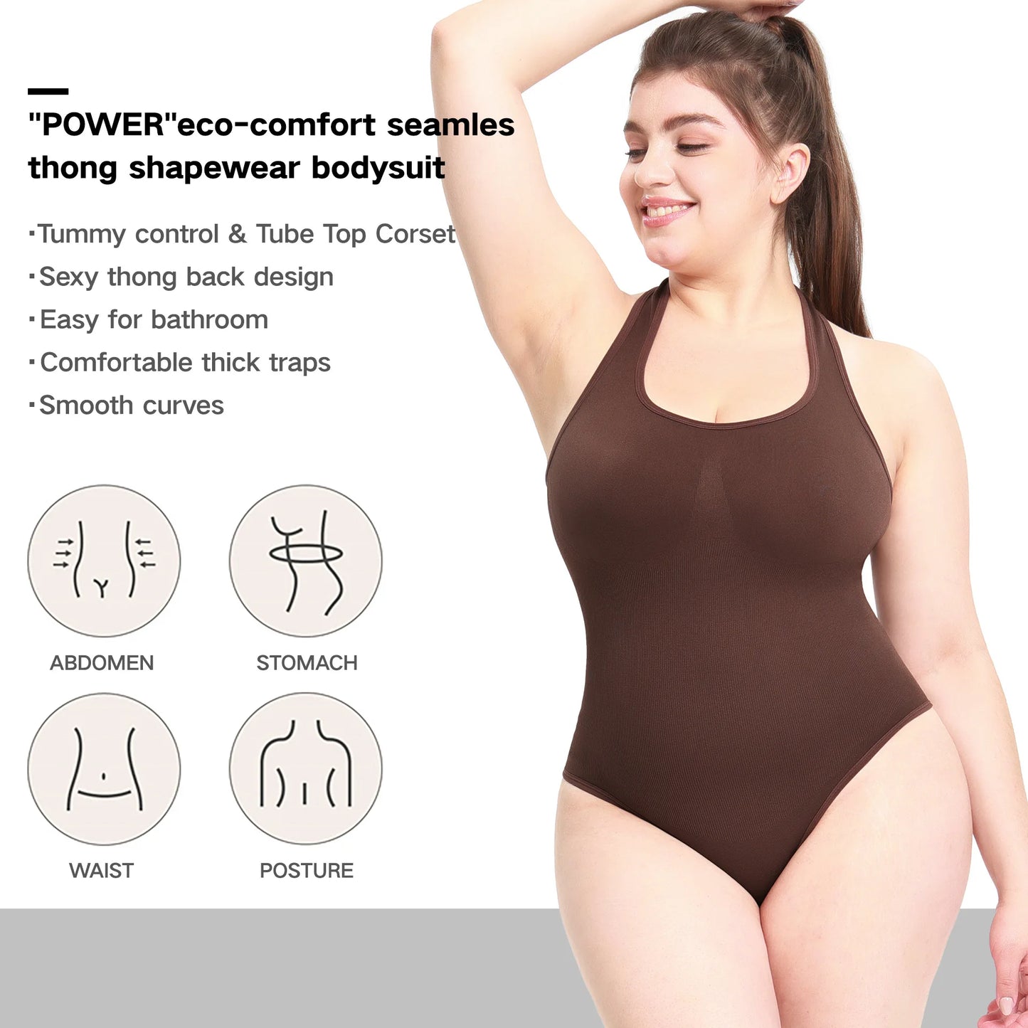 Women's Halter Shapewear Bodysuits Tummy Control Rompers Jumpsuits Stretch Underwear Fajas Colombianas Butt Lifter Shaping Tops