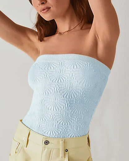 Women Sexy Y2K Jacquard Bandeau High Strechy Shapewear Bandeau Sexy Breathable Sleeveless Top