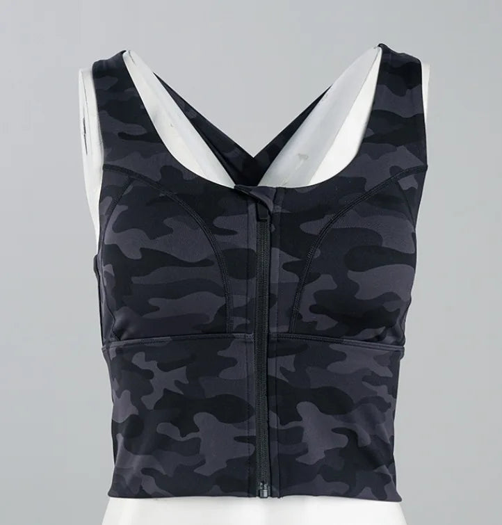 Cross-Border Hot Selling after Body Shaping Bra Sports Vest Adjustable Front Chest Zipper Push-up Support Shapewear