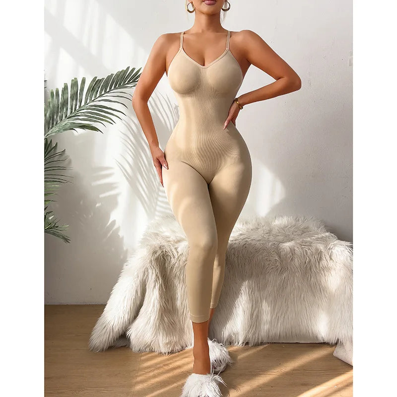 Seamless Shapewear Bodysuit w/Tummy Control Tank Top Strapless Full-Length Pants Sleeveless Body Shaper High Waist Slim 2025 New